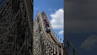 Hurler  Carowinds  Roller Coaster  Wooden Coaster [upl. by Annoed]