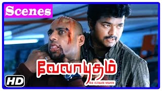 Velayudham Tamil Movie  Scenes  Vijay attacked by Abhimanyu and Vineet  Genelia captured [upl. by Finegan]