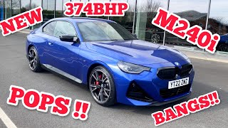 4K NEW 2022 BMW M240i EXHAUST SOUND POPS amp BANGS 374 BHP Visual Review [upl. by Attennek]