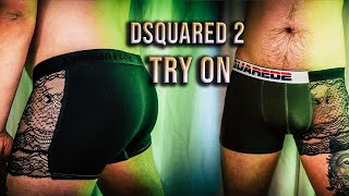 Dsquared2 Lace Trunks Mens Underwear Try On Haul [upl. by Haeluj]