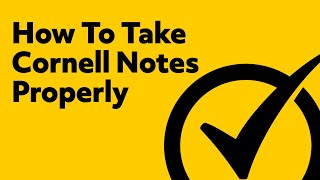 How To Take Cornell Notes Properly Video [upl. by Atsira]