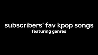 my subscribers favourite kpop songs feat genres [upl. by Ailehs]