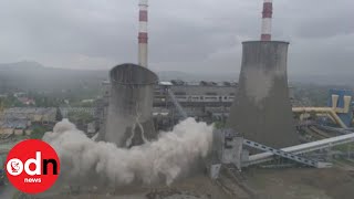 Cooling tower demolished in Poland [upl. by Rask]