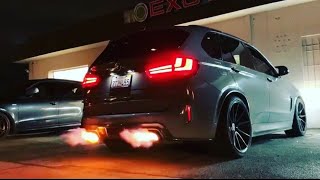 Bmw X5M F85 Brutal Exhaust Loud sound amp Fire flames [upl. by Aizek89]