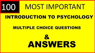 100 Introduction to Psychology Multiple Choice Questions and Answers [upl. by Rives588]