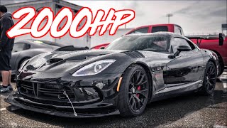 2000HP Sequential Viper RIPS to 200MPH on STREET TIRES  RWD V10 on BOOST [upl. by Dode]