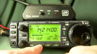 ICOM IC 706mkIIG DSP and Z100 Tuner demo [upl. by Ecidnak]