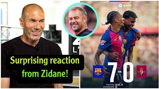 Zidanes surprising reaction after Flicks Barcelona win 70 against Valladolid [upl. by Aivle414]