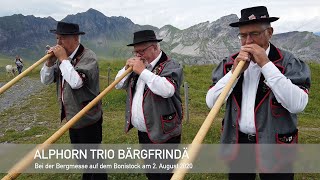 Alphorn Trio Bärgfrindä  Alphornklänge auf dem Bonistock ob MelchseeFrutt am 2 August 2020 [upl. by Brightman647]