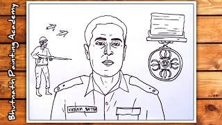 gallantry award winners major Vikram Batra drawing [upl. by Elram]