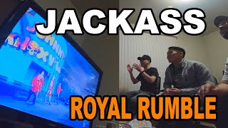 Johnny KNOXVILLE Jackass ROYAL RUMBLE vs Sami Zyan  FAN REACTION [upl. by Worra893]