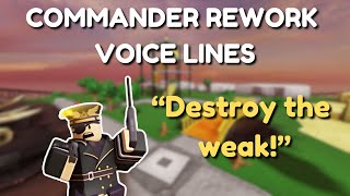 Commander Rework Voice Lines Roblox  TDS [upl. by Krock]