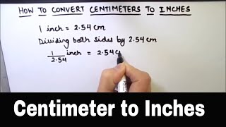 How to Convert Centimeters to Inches  Centimeter to Inches Conversion  Cm to Inch [upl. by Oeflein]