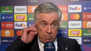 Ancelotti interview post Bayern MonacoReal Madrid 22  Champions League [upl. by Nwahsram]