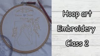 hoop art embroidery wedding pattern  how to create your own design [upl. by Alyakam]