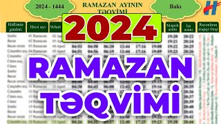 Ramazan ayının TƏQVİMİ 2024  Orucluq təqvimi 2024  Ramazan 2024 [upl. by Leta]