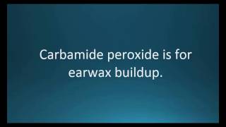 How to pronounce carbamide peroxide Debrox Memorizing Pharmacology Video Flashcard [upl. by Atteiluj]