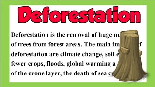 Essay on deforestation in English 2023 deforestation causes and effects what is deforestation [upl. by Rehm]