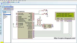 Simple real time clock and calendar using PIC16F877A and DS3231 simulation [upl. by Allistir]