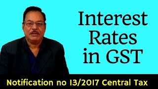 Interest Rates under GST  Notification no 132017  Section 50 54 and 56 of CGST [upl. by Auqinat]