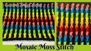 How To Crochet Mosaic Moss Stitch Beginner Easy Stitch [upl. by Bent]