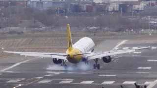 Aborted landing with touchdown in crosswind [upl. by Timothy501]