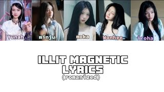 ILLIT MAGNETIC lyrics romanized ILLITofficial kpop [upl. by Mercola]