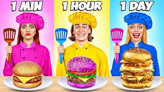 1 Min VS 1 Hour VS 1 Day  Cooking Challenge by Multi DO [upl. by Clarkin]