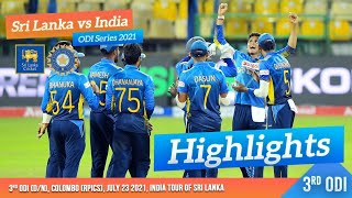 3rd ODI Highlights  Sri Lanka vs India 2021 [upl. by Nealy915]