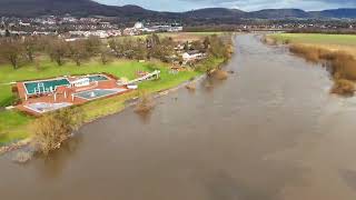 Das Hochwasser in Rinteln kommt zurück 481 Meter am 922024 Tendenz steigend [upl. by Atekehs]