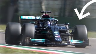 Lewis Hamilton tests NEW 18inch Pirelli Tyres for 2022 Season  MercedesAMG F1 at Imola Circuit [upl. by Nyltyak]