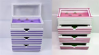 MAKE a JEWELLERY ORGANİZER BOX with WASTE PAPER [upl. by Mala177]