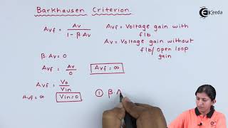 Condition For Oscillation BarkhausenS Criteria  Waveform Generator  Applied Electronics [upl. by Oinota]