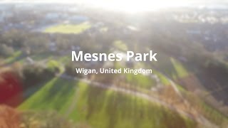 Drone over Mesnes Park in Wigan Greater Manchester  DJI Phantom 3 [upl. by Kaczer598]