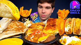 ASMR TACO BELL MUKBANG CHEESE BURRITOS CRUNCHWRAP CHALUPA NACHOS FRIES QUESADILLA  WITH CHEESE [upl. by Aiciram]