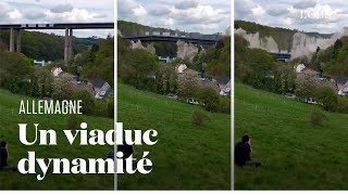 Le dynamitage spectaculaire dun pont autoroutier en Allemagne [upl. by Amaral]