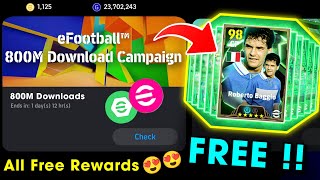 eFootball™ 2025 New 800M Download Campaign Rewards  Free Coins Free Epic Pack Objectives 🤩🔥 [upl. by Trudie]