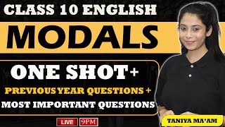 Modals in English Grammar  Modals  Class 10 English Grammar 202324  Modals One Shot [upl. by Wolff361]