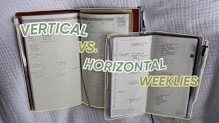 horizontal vs vertical weekly planning 🌿 hobonichi and traveler’s notebook [upl. by Ellemrac]