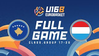 Class Group 1720  KOS v LUX  Full Basketball Game  FIBA U16 Womens EuroBasket 2024 Division B [upl. by Hael268]