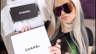 500 CHANEL RUNWAY SHIELD SUNGLASSES UNBOXING [upl. by Goto213]