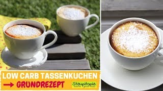 Low Carb Tassenkuchen ohne Mehl ohne Zucker  Tassenkuchen Grundrezept für Mikrowelle und Ofen [upl. by Aronow]