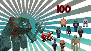 1 Mutant Drowned Vs 100 Minecraft Mobs [upl. by Sinegra]