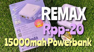 แนะนำ Remax RPP20 Purple 15000mah PD Powerbank แบตสำรอง ชารจ์เร็ว 15000mah สีม่วง remax [upl. by Janik]