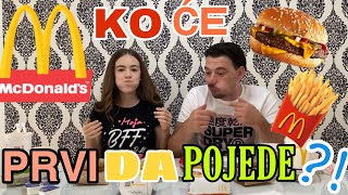 McDonalds CHALLENGE Nadja VS Cool tata KO CE BRZE DA POJEDE HRANU IZ MEKA [upl. by Ahsinroc724]