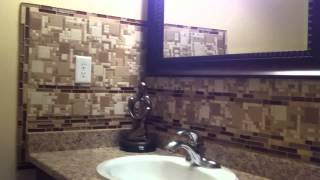 New bathroom backsplash mosaic glass stone tile mable install best DIY [upl. by Hardunn]