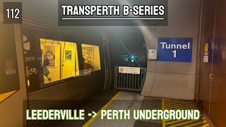 Joondalup line  Transperth BSeries 112  Leederville  Perth Underground [upl. by Kori]