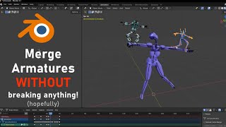 Merge Armatures WITHOUT Losing Animations Blender [upl. by Idelson890]