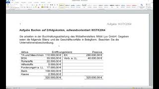 Buchen MIT BELEGEN auf Erfolgskonten aufwandsorientiert von Prüfungstrainer24 IKSTK2064 [upl. by Anwahs]