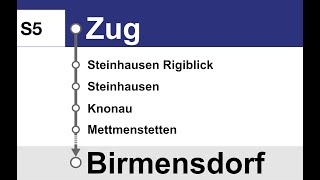 ZVV SBB Ansagen » S5 Zug — Birmensdorf ZH  Bauarbeiten  SLBahnen [upl. by Siuluj]